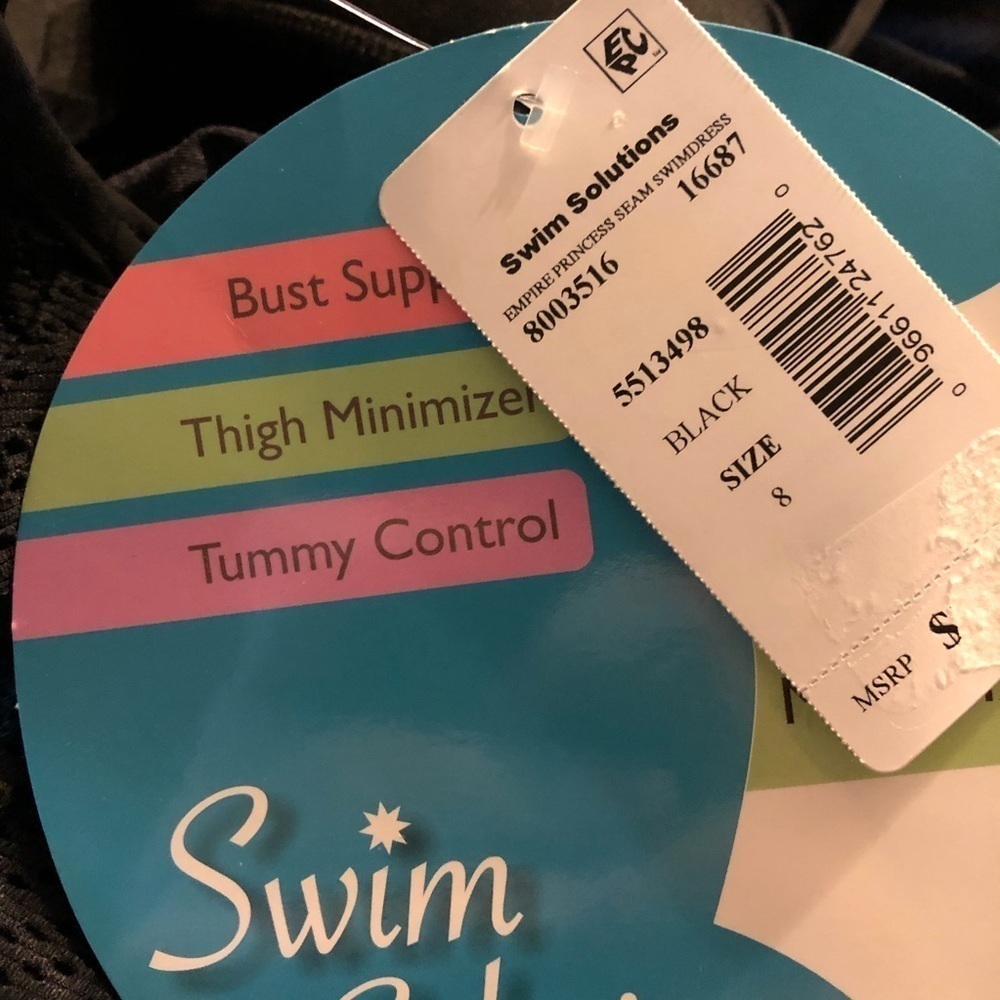 SWIM Solutions Crochet Tummy-Control Swimdress - Picture 3 of 5